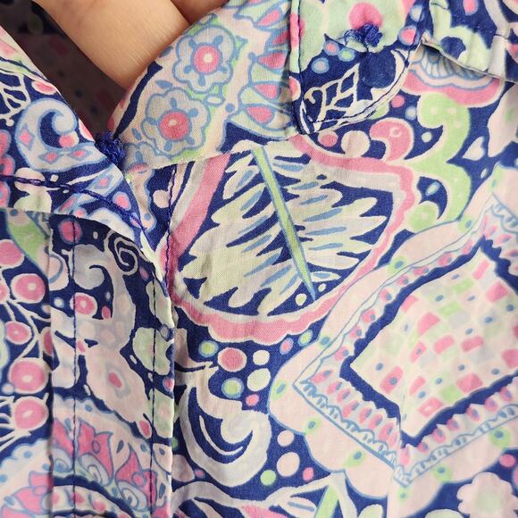 Talbots Button Down Shirt Wmns SZ LG Style ID4976 Multicolor Floral 100% Cotton - Picture 5 of 12